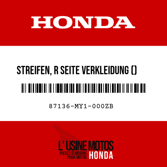 image de 87136-MY1-000ZB STREIFEN, R SEITE VERKLEIDUNG () TYPE2