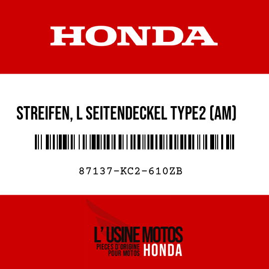 image de 87137-KC2-610ZB STREIFEN, L SEITENDECKEL TYPE2 (AM)