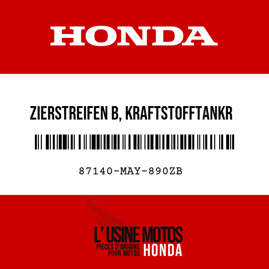 image de 87140-MAY-890ZB ZIERSTREIFEN B, KRAFTSTOFFTANKR TYPE7