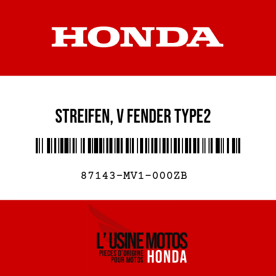 image de 87143-MV1-000ZB STREIFEN, V FENDER TYPE2