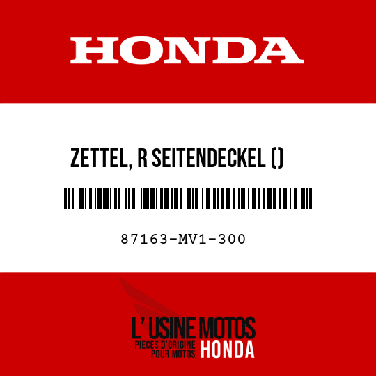 image de 87163-MV1-300 ZETTEL, R SEITENDECKEL ()