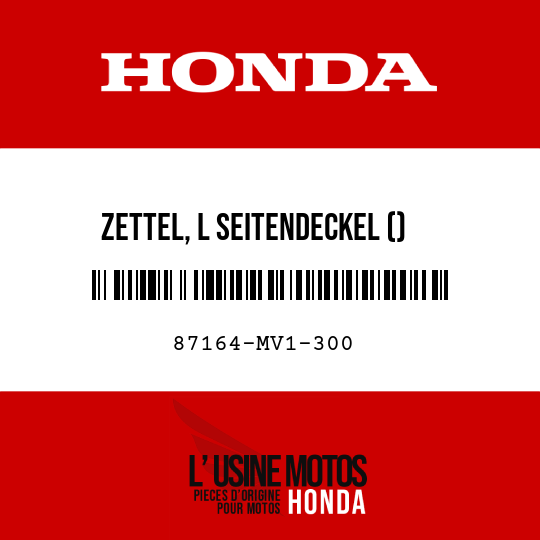 image de 87164-MV1-300 ZETTEL, L SEITENDECKEL ()