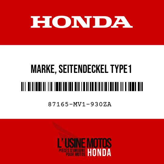 image de 87165-MV1-930ZA MARKE, SEITENDECKEL TYPE1