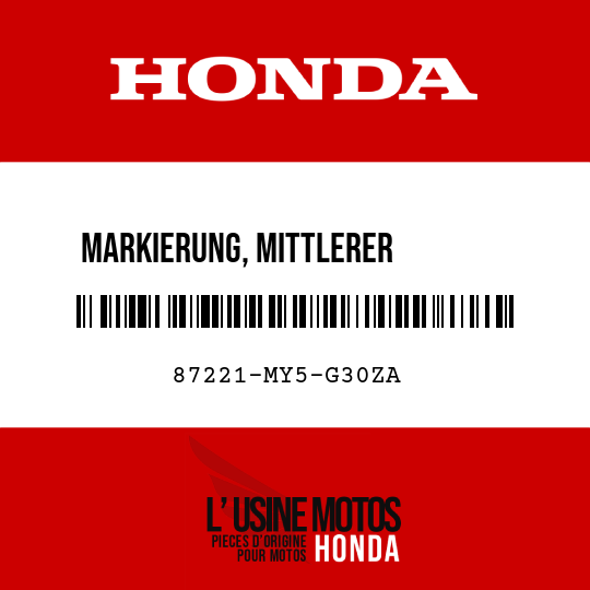 image de 87221-MY5-G30ZA MARKIERUNG, MITTLERER         WINDLAUF, V (HONDA) () TYPE1 (TYPE1 )