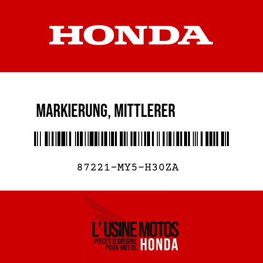 image de 87221-MY5-H30ZA MARKIERUNG, MITTLERER         WINDLAUF, V (HONDA) TYPE5  (TYPE5 )