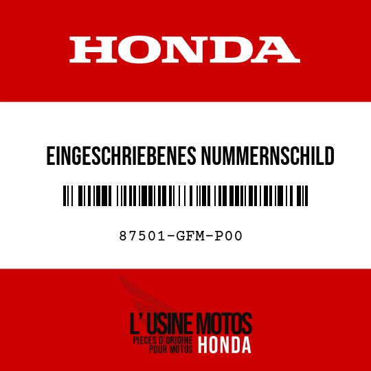 image de 87501-GFM-P00 EINGESCHRIEBENES NUMMERNSCHILD