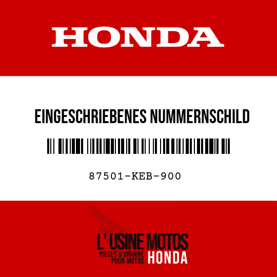 image de 87501-KEB-900 EINGESCHRIEBENES NUMMERNSCHILD