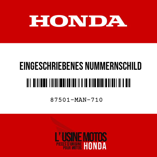 image de 87501-MAN-710 EINGESCHRIEBENES NUMMERNSCHILD