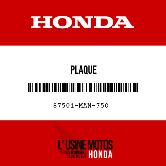 image de 87501-MAN-750 PLAQUE