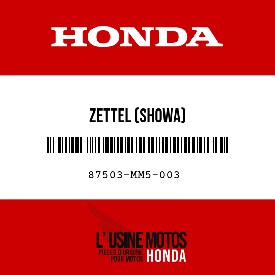image de 87503-MM5-003 ZETTEL (SHOWA)