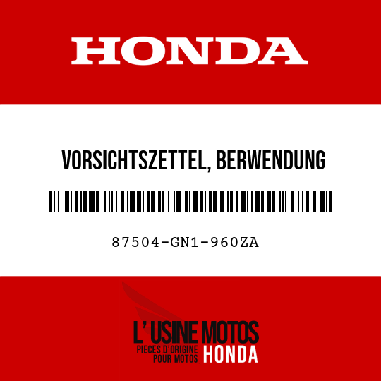 image de 87504-GN1-960ZA VORSICHTSZETTEL, BERWENDUNG (FRANZOSISCH) TYPEB 
