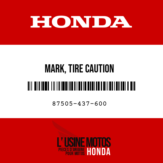 image de 87505-437-600 MARK, TIRE CAUTION