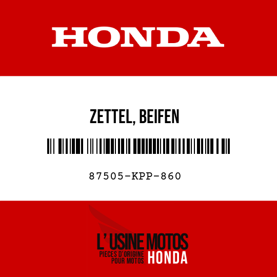 image de 87505-KPP-860 ZETTEL, BEIFEN