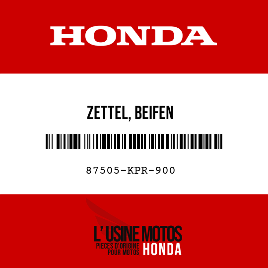 image de 87505-KPR-900 ZETTEL, BEIFEN
