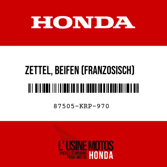 image de 87505-KRP-970 ZETTEL, BEIFEN (FRANZOSISCH)