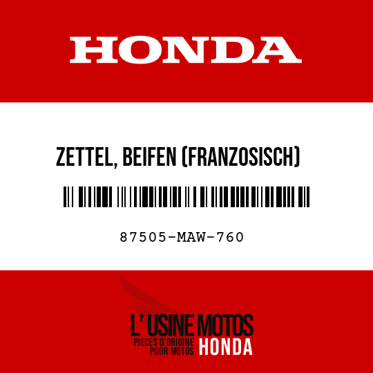 image de 87505-MAW-760 ZETTEL, BEIFEN (FRANZOSISCH)