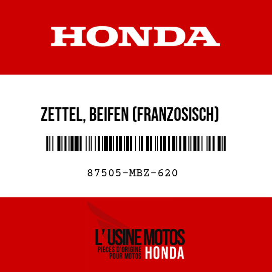 image de 87505-MBZ-620 ZETTEL, BEIFEN (FRANZOSISCH)