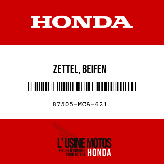 image de 87505-MCA-621 ZETTEL, BEIFEN