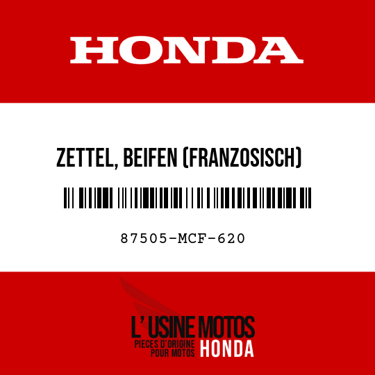 image de 87505-MCF-620 ZETTEL, BEIFEN (FRANZOSISCH)