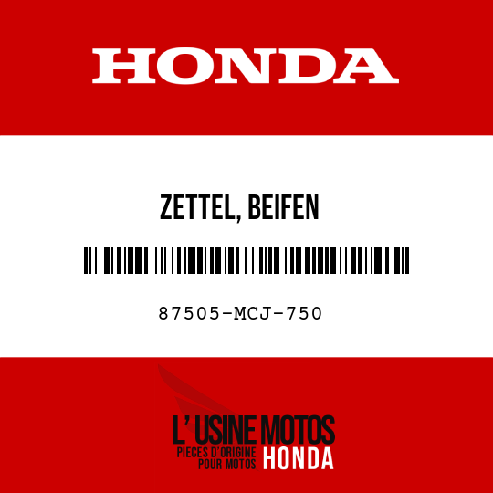 image de 87505-MCJ-750 ZETTEL, BEIFEN