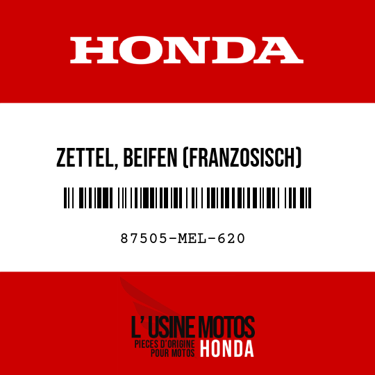 image de 87505-MEL-620 ZETTEL, BEIFEN (FRANZOSISCH)