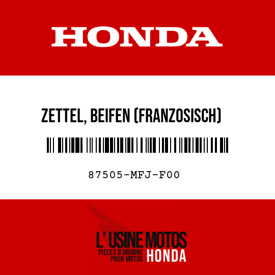 image de 87505-MFJ-F00 ZETTEL, BEIFEN (FRANZOSISCH)
