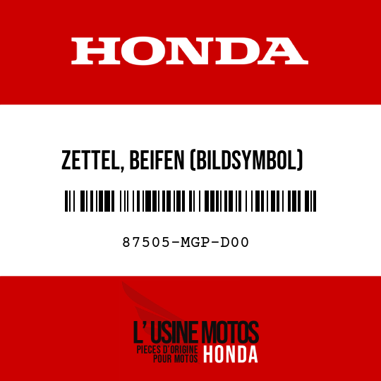 image de 87505-MGP-D00 ZETTEL, BEIFEN (BILDSYMBOL)