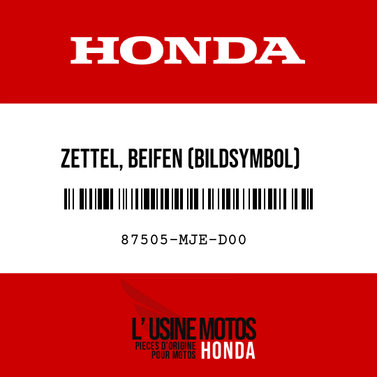 image de 87505-MJE-D00 ZETTEL, BEIFEN (BILDSYMBOL)