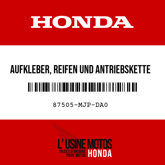 image de 87505-MJP-DA0 AUFKLEBER, REIFEN UND ANTRIEBSKETTE (BILDSYMBOL)