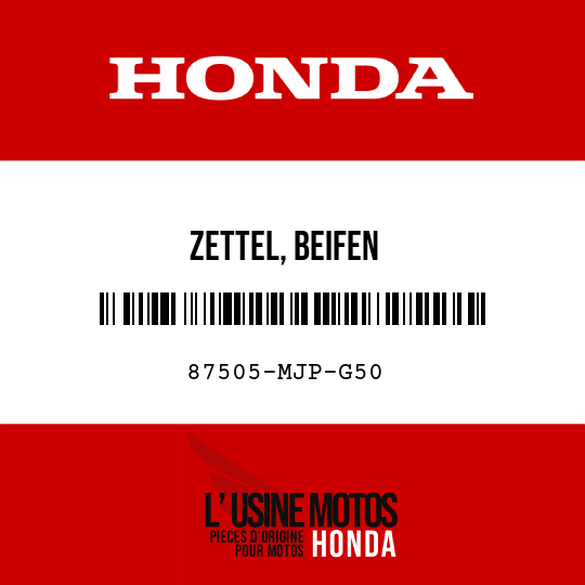 image de 87505-MJP-G50 ZETTEL, BEIFEN