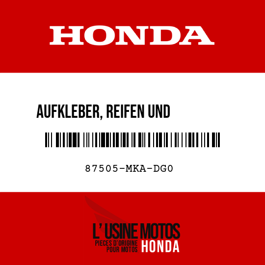 image de 87505-MKA-DG0 AUFKLEBER, REIFEN UND         ANTRIEBSKETTE (BILDSYMBOL)