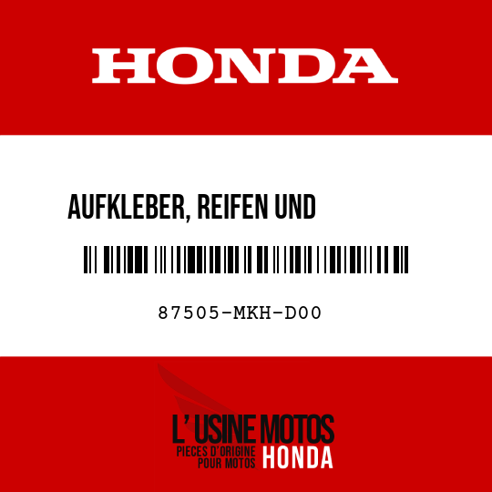 image de 87505-MKH-D00 AUFKLEBER, REIFEN UND ANTRIEBSKETTE (BILDSYMBOL)