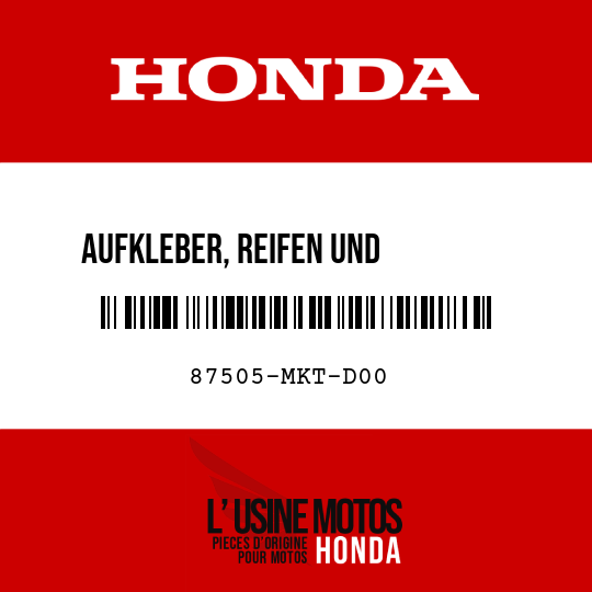 image de 87505-MKT-D00 AUFKLEBER, REIFEN UND ANTRIEBSKETTE