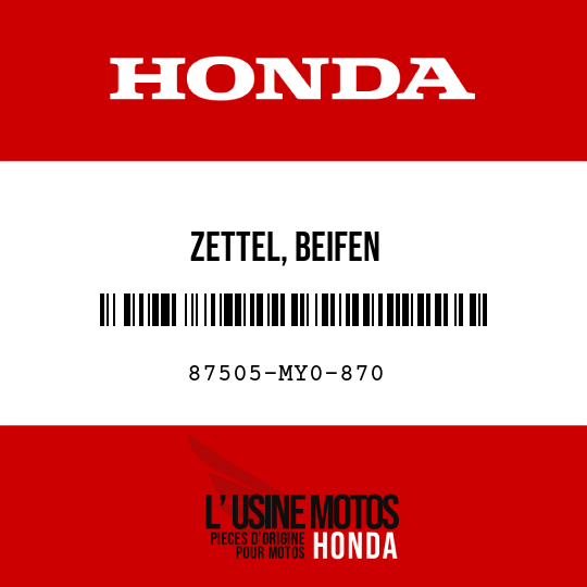 image de 87505-MY0-870 ZETTEL, BEIFEN