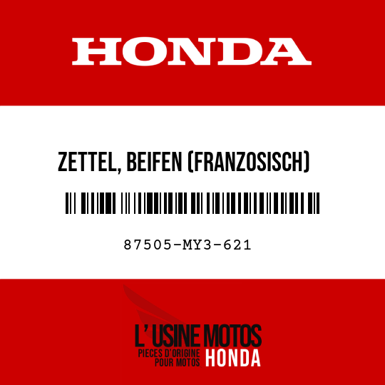 image de 87505-MY3-621 ZETTEL, BEIFEN (FRANZOSISCH)