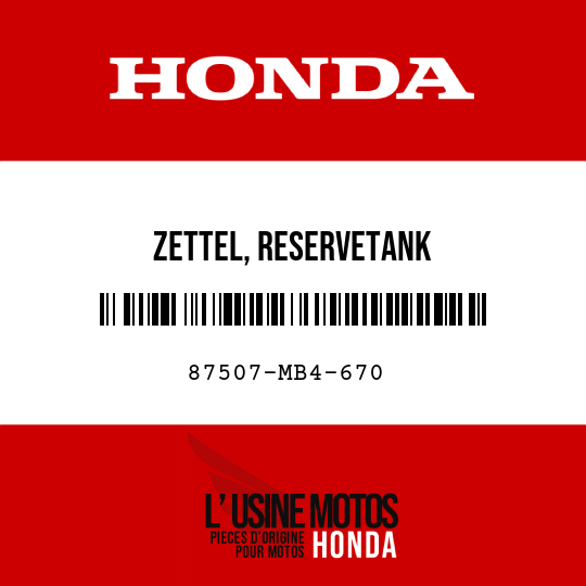 image de 87507-MB4-670 ZETTEL, RESERVETANK
