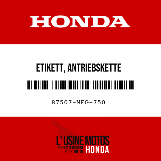 image de 87507-MFG-750 ETIKETT, ANTRIEBSKETTE