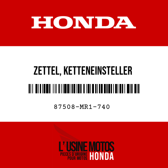 image de 87508-MR1-740 ZETTEL, KETTENEINSTELLER