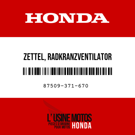 image de 87509-371-670 ZETTEL, RADKRANZVENTILATOR