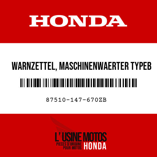 image de 87510-147-670ZB WARNZETTEL, MASCHINENWAERTER TYPEB