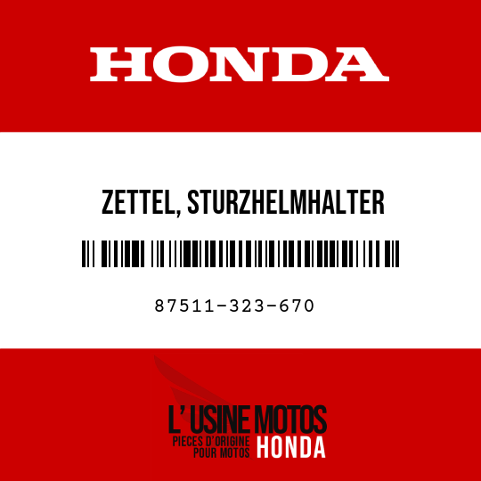 image de 87511-323-670 ZETTEL, STURZHELMHALTER