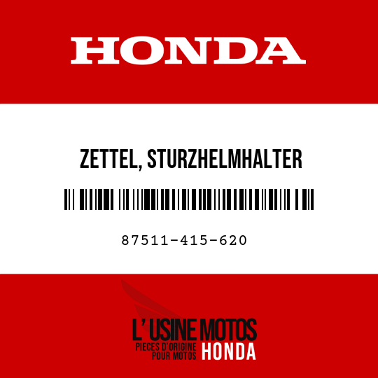image de 87511-415-620 ZETTEL, STURZHELMHALTER (FRANZOSISCH)