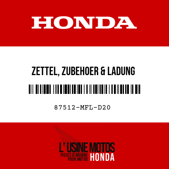 image de 87512-MFL-D20 ZETTEL, ZUBEHOER & LADUNG (BILDSYMBOL)