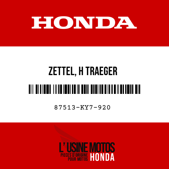 image de 87513-KY7-920 ZETTEL, H TRAEGER