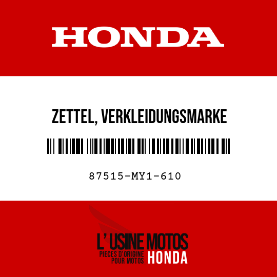 image de 87515-MY1-610 ZETTEL, VERKLEIDUNGSMARKE