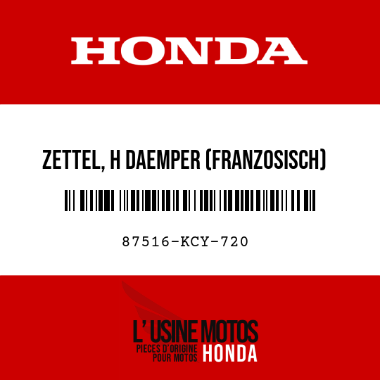 image de 87516-KCY-720 ZETTEL, H DAEMPER (FRANZOSISCH)