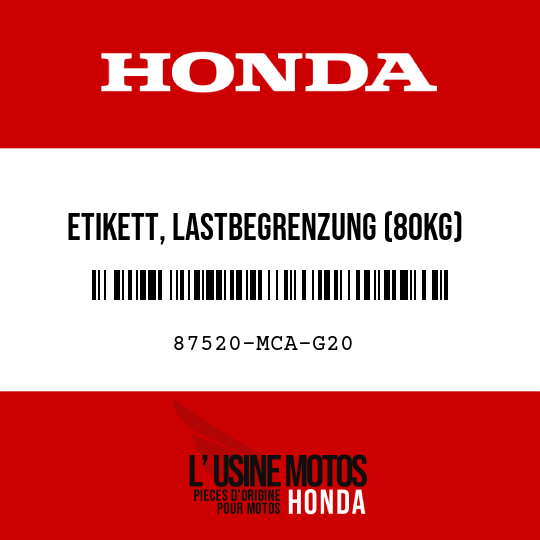 image de 87520-MCA-G20 ETIKETT, LASTBEGRENZUNG (80KG) (BILDSYMBOL)
