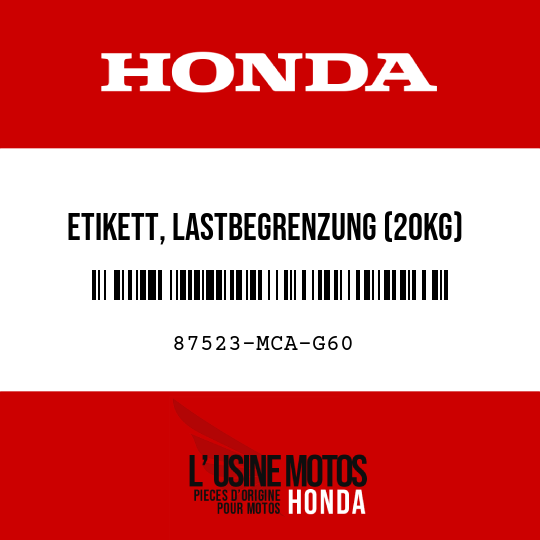 image de 87523-MCA-G60 ETIKETT, LASTBEGRENZUNG (20KG) (BILDSYMBOL)