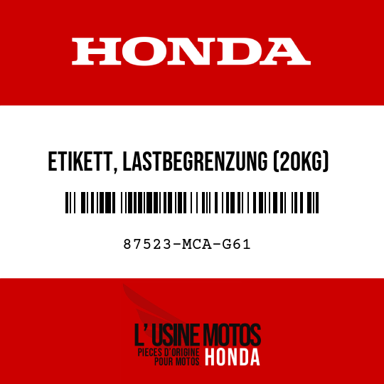 image de 87523-MCA-G61 ETIKETT, LASTBEGRENZUNG (20KG) (BILDSYMBOL)