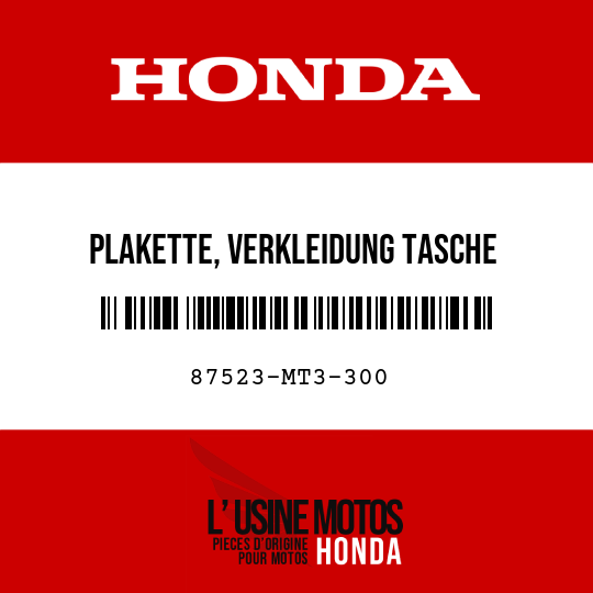 image de 87523-MT3-300 PLAKETTE, VERKLEIDUNG TASCHE